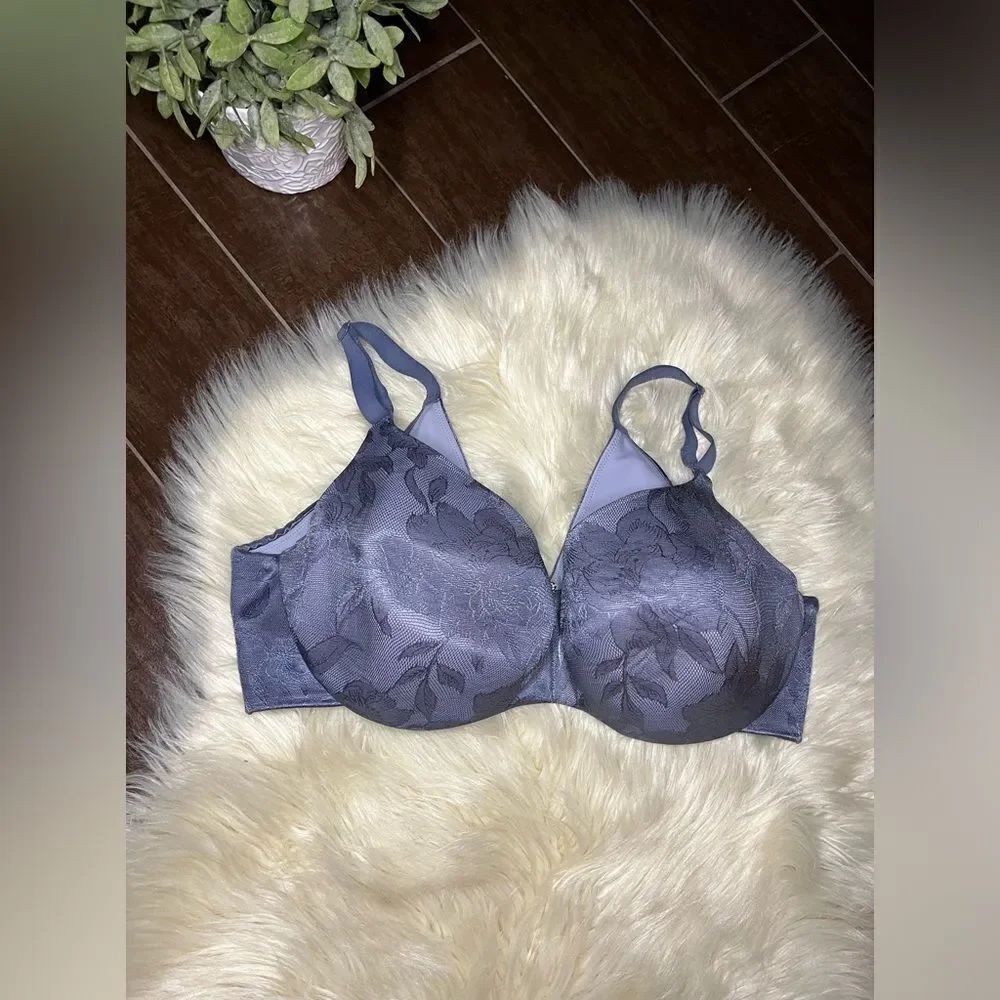 Cacique lightly lined lavender balconette wired bra sz 42 DDD